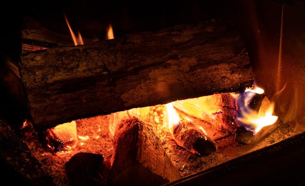 Photo Warm fireplace